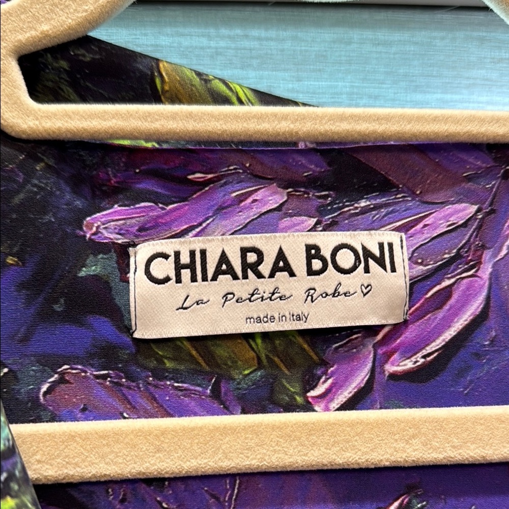Chiara Boni Purple and Black Floral Dress - Picture 2 of 4